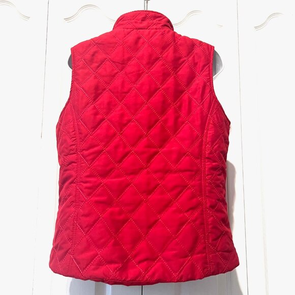 Jane Ashley-Women's Red/Black High Collar Quilted Vest-Medium--Zip Up Front-Pock - Picture 12 of 16